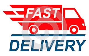 Fast shipping delivery truck, shipping service - photo